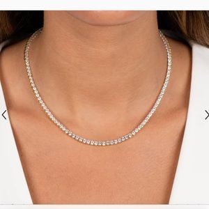 Adina Eden Gold Tennis Necklace with Clear Stones